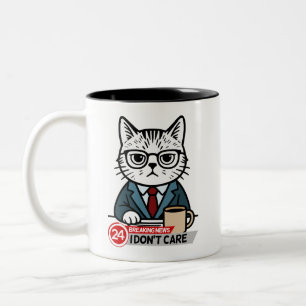 Sarcastic Büro Humor Cat Zweifarbige Tasse