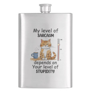 Sarcastic Cat - Funny Orange Art Flachmann