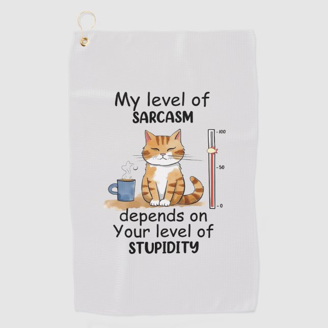 Sarcastic Cat - Funny Orange Art Golfhandtuch (Vorderseite)