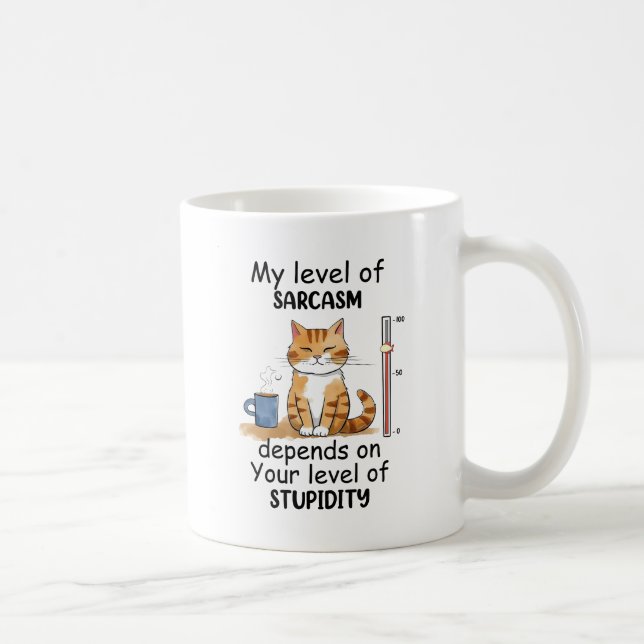 Sarcastic Cat - Funny Orange Art Kaffeetasse (Rechts)