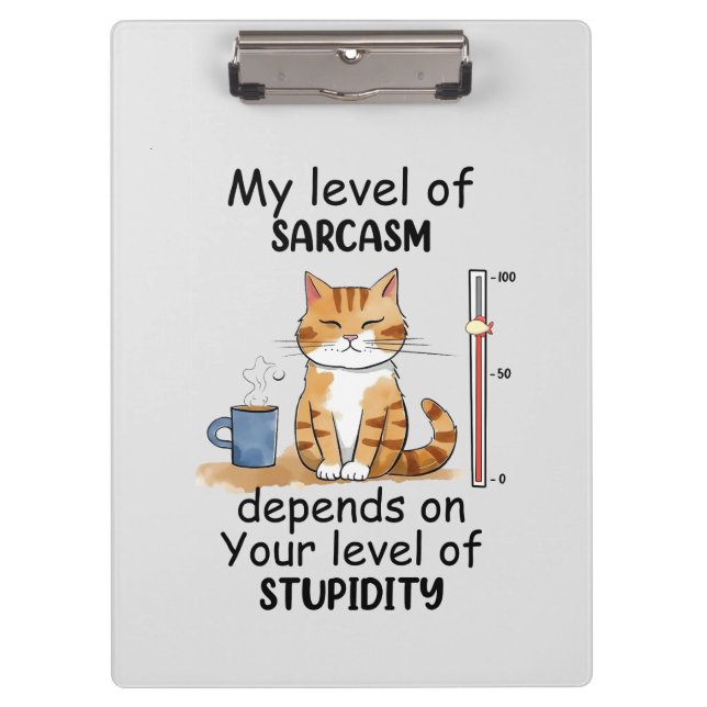 Sarcastic Cat - Funny Orange Art Klemmbrett (Vorderseite)