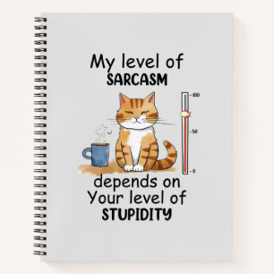Sarcastic Cat - Funny Orange Art Notizbuch