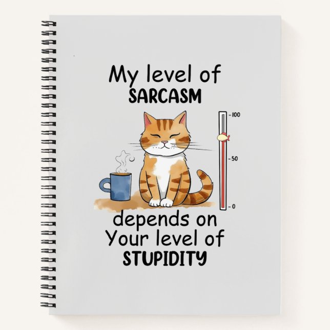 Sarcastic Cat - Funny Orange Art Notizbuch (Vorderseite)