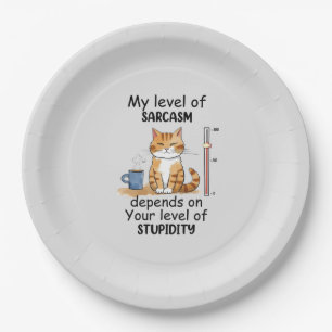 Sarcastic Cat - Funny Orange Art Pappteller