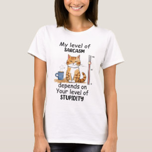 Sarcastic Cat - Funny Orange Art T-Shirt