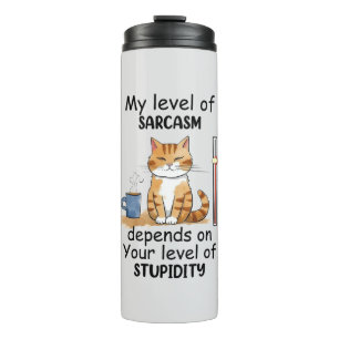 Sarcastic Cat - Funny Orange Art Thermosbecher