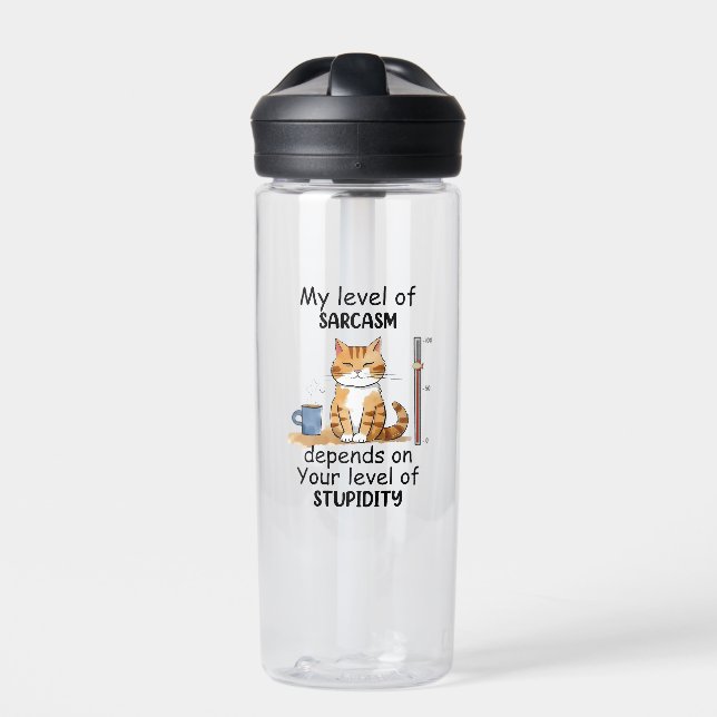 Sarcastic Cat - Funny Orange Art Trinkflasche (Vorderseite)