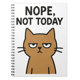 Sarcastic Cat - Nope. Heute nicht. Antisoziales Ti Notizblock