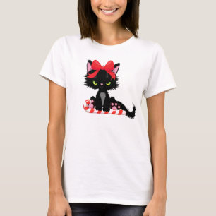 Sarcastic Christmas Black Cat FunnyHumore Holida T-Shirt