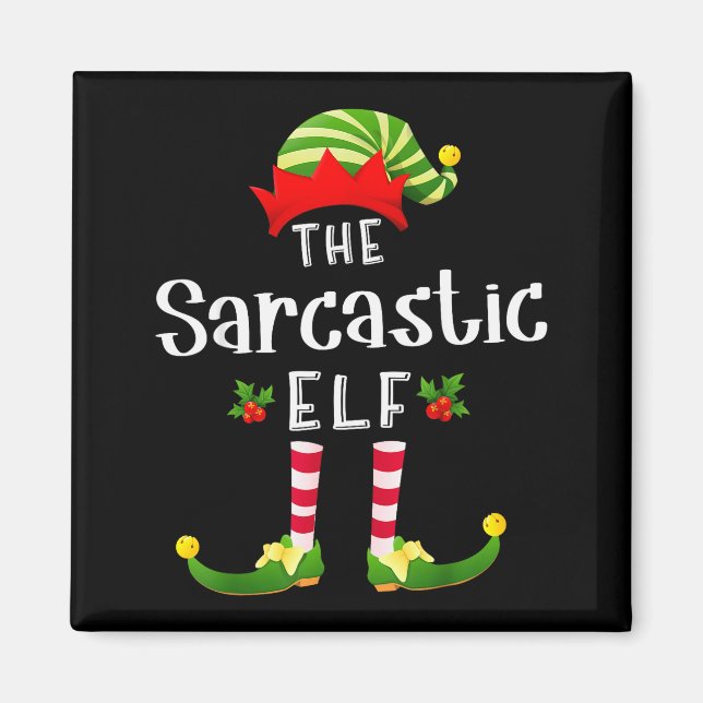 Sarcastic Christmas Elf Matching Pajama X-mas Part Magnet (Vorne)