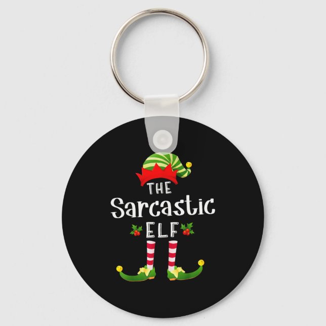 Sarcastic Christmas Elf Matching Pajama X-mas Part Schlüsselanhänger (Vorderseite)