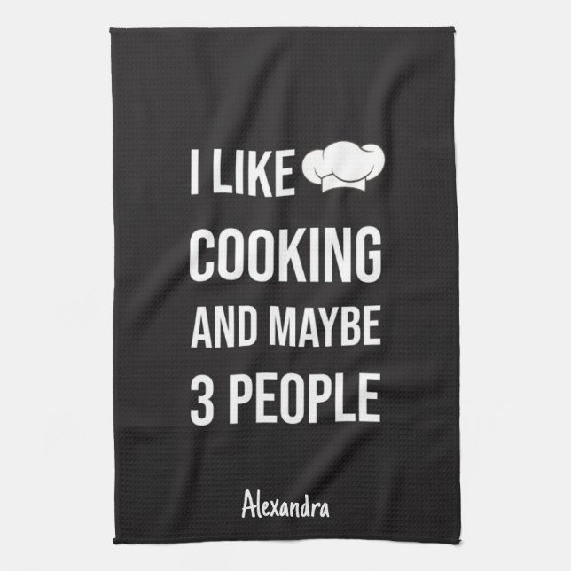 Sarcastic Cooking Gifts Chefs Cooks Personalized Geschirrtuch (Vertikal)