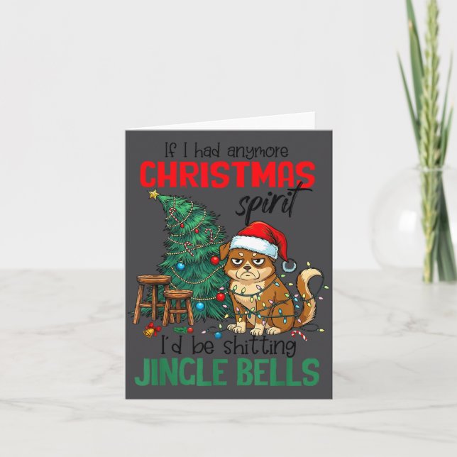 Sarcastic Dog Christmas Srit Ting Jingle Bells Hum Karte (Vorderseite)