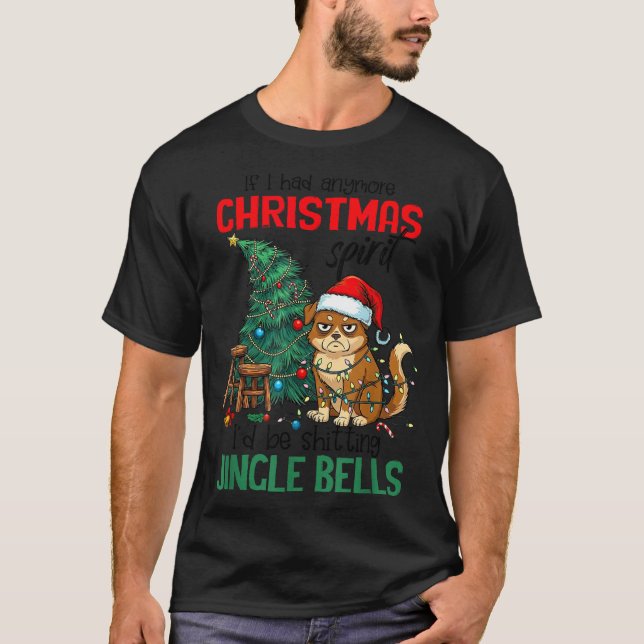 Sarcastic Dog Christmas Srit Ting Jingle Bells Hum T-Shirt (Vorderseite)