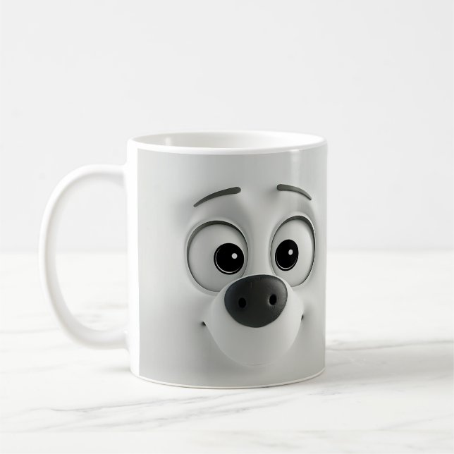 Sarcastic Dog Face 3D Kaffeetasse (Links)