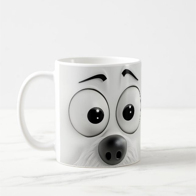 Sarcastic Dog Face 3D Kaffeetasse (Links)