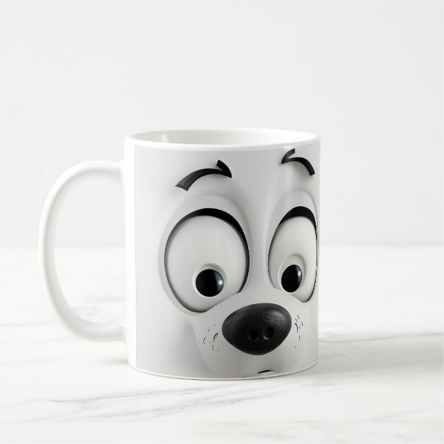 Sarcastic Dog Face 3D Kaffeetasse (Links)