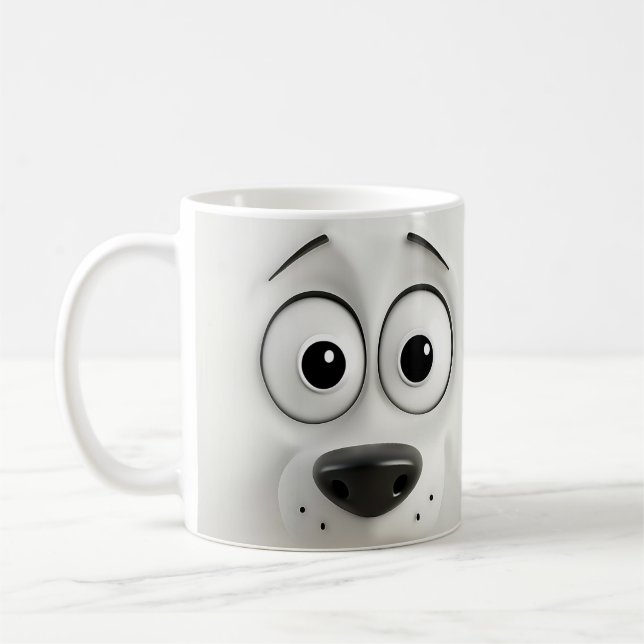 Sarcastic Dog Face 3D Kaffeetasse (Links)