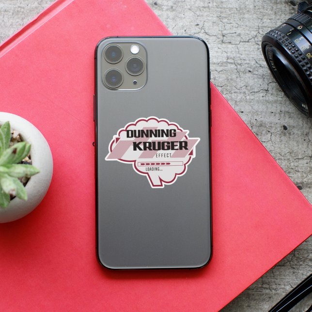 Sarcastic Dunning Kruger Effekt Gehirnillustration Aufkleber (Dunning-Kruger Effect Loading: Know-it-all mode engaged.)