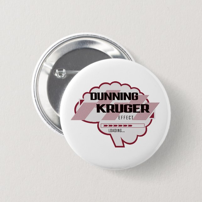 Sarcastic Dunning Kruger Effekt Gehirnillustration Button (Vorne & Hinten)