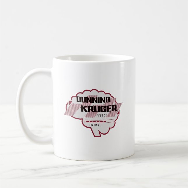 Sarcastic Dunning Kruger Effekt Gehirnillustration Kaffeetasse (Links)