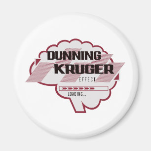 Sarcastic Dunning Kruger Effekt Gehirnillustration Magnet