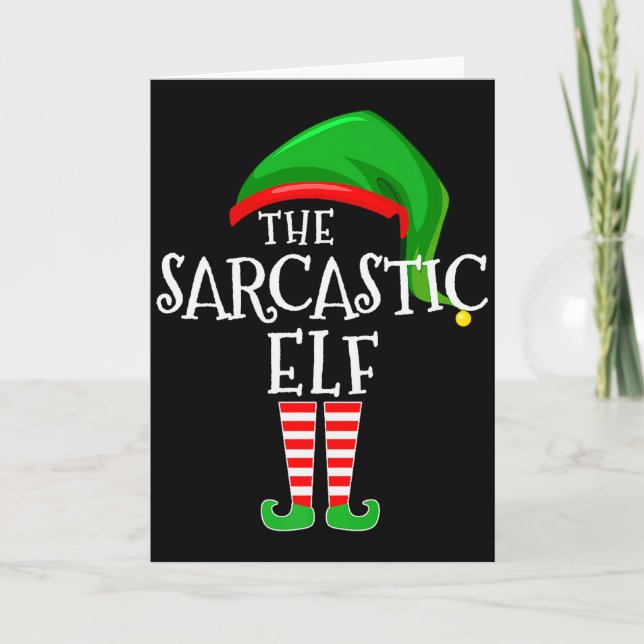 Sarcastic Elf Family Matching Group Christmas Prem Karte (Vorderseite)