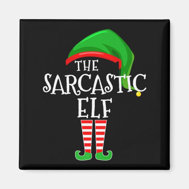 Sarcastic Elf Family Matching Group Christmas Prem Magnet (Vorne)