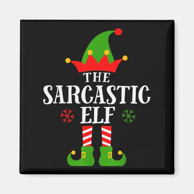 Sarcastic Elf Funny Matching Family Group Christma Magnet (Vorne)