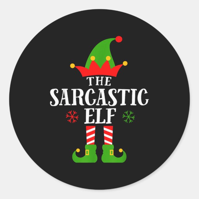 Sarcastic Elf Funny Matching Family Group Christma Runder Aufkleber (Vorderseite)