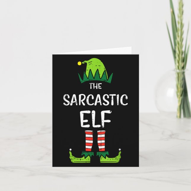 Sarcastic Elf Xmas Matching Christmas For Family M Karte (Vorderseite)