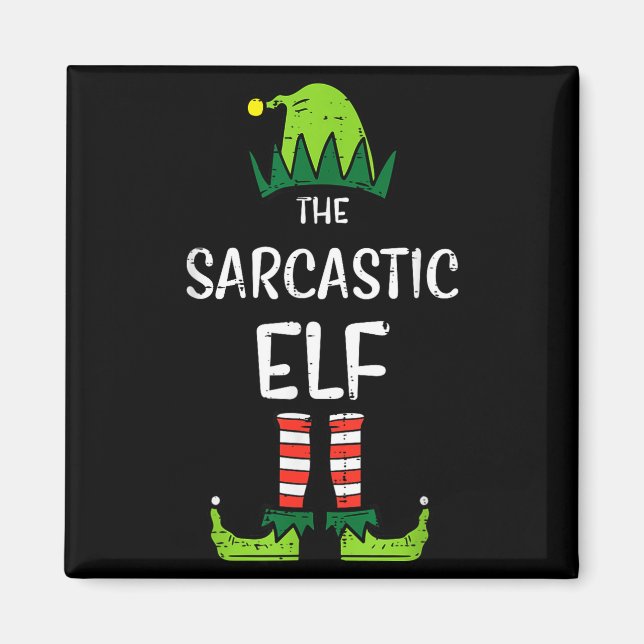 Sarcastic Elf Xmas Matching Christmas For Family M Magnet (Vorne)