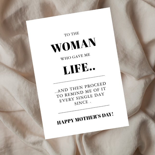 Sarcastic erinnert mich jeden Single Muttertag Karte (Surprise Your Mom With a beautiful Mother's Day card.)