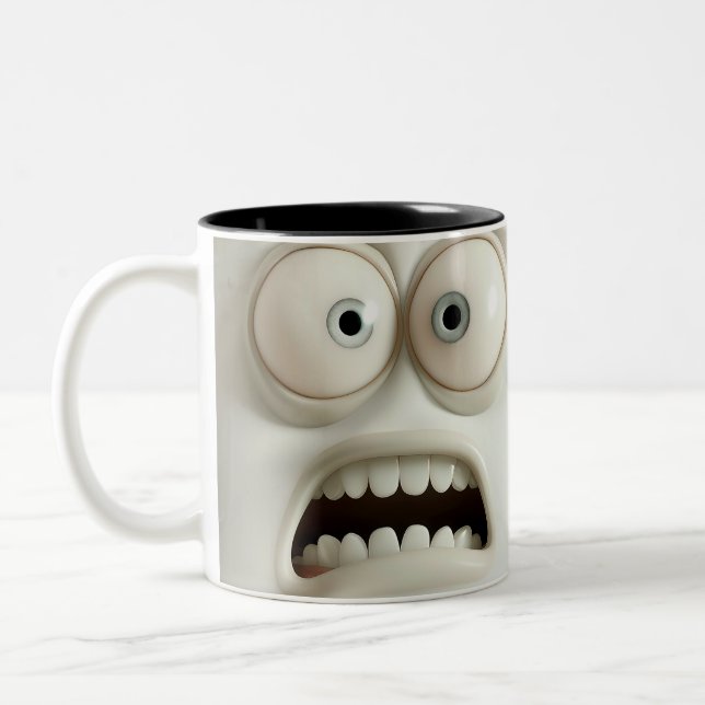 Sarcastic Face 3D-Tasse Zweifarbige Tasse (Links)