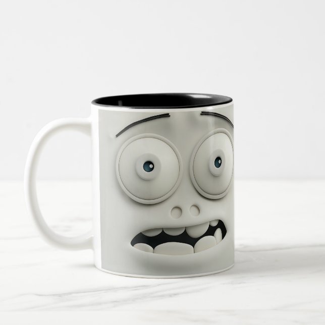 Sarcastic Face 3D Zweifarbige Tasse (Links)