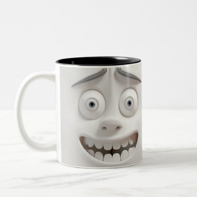 Sarcastic Face 3D Zweifarbige Tasse (Links)