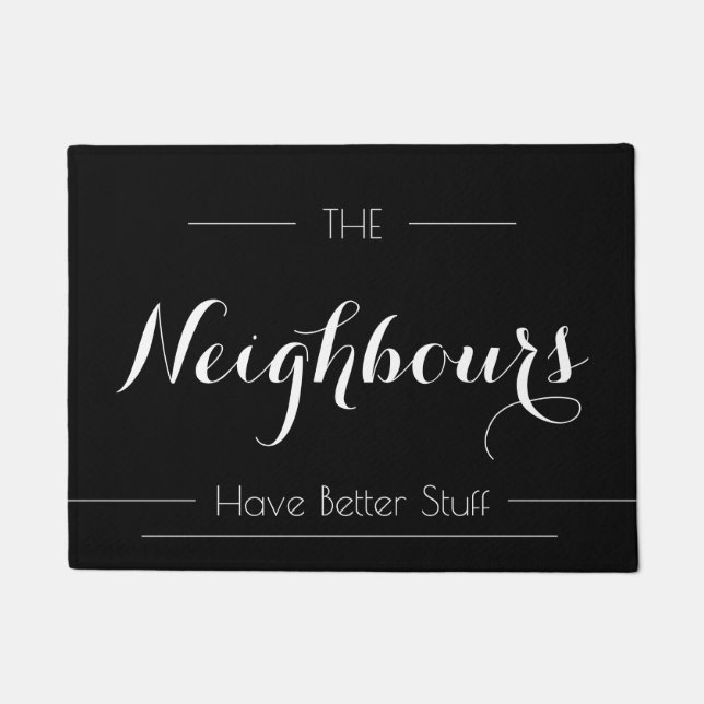 Sarcastic Family Black CALIGRAPHY Elegante Fußmatte (Vorderseite)