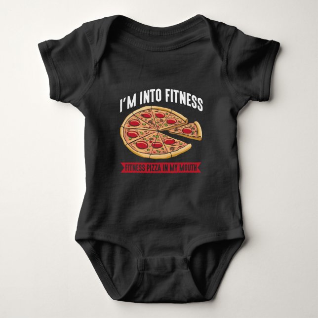 Sarcastic Fitness Pizza Workout Gym Funny Feinschm Baby Strampler (Vorderseite)