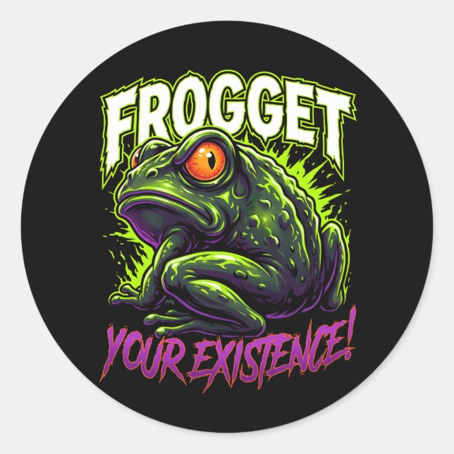 Sarcastic Frog Forget Your Existence Funny Meme Runder Aufkleber (Vorderseite)