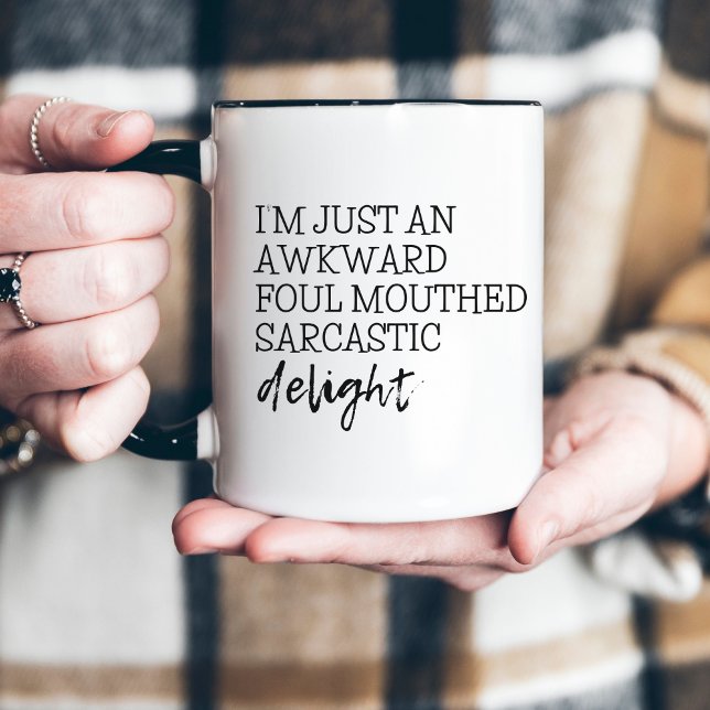 Sarcastic Funny Handgeschriebene Bold Typografie Zweifarbige Tasse (Von Creator hochgeladen)