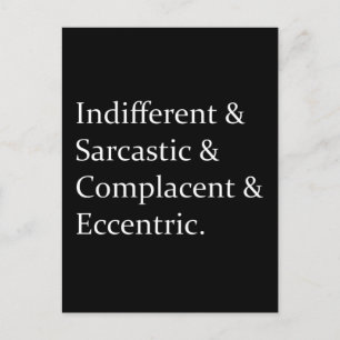Sarcastic Funny List Design Postkarte