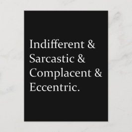 Sarcastic Funny List Design Postkarte