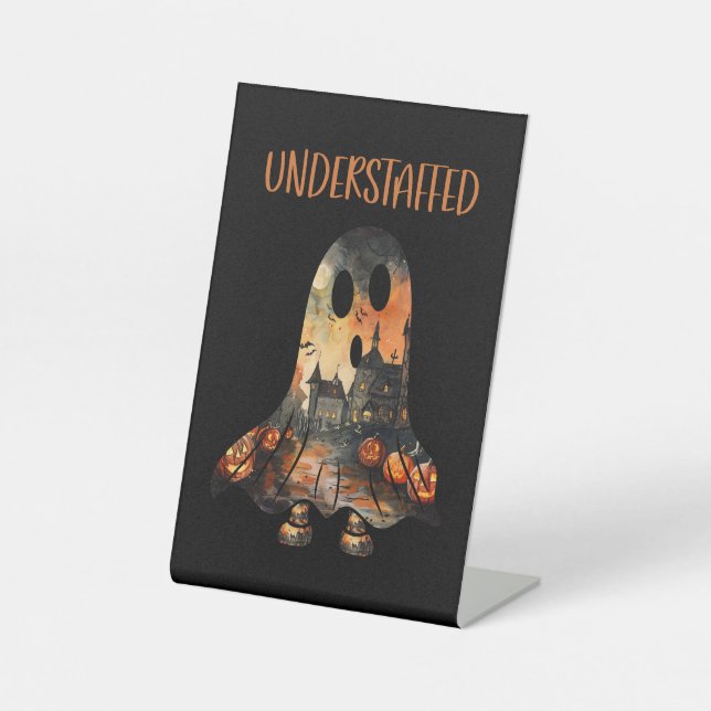 Sarcastic Ghost Halloween Spaß Sockelschild (Vorderseite)