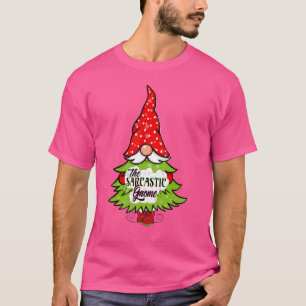 Sarcastic Gnome Buffalo Kariert Matching Christmas T-Shirt