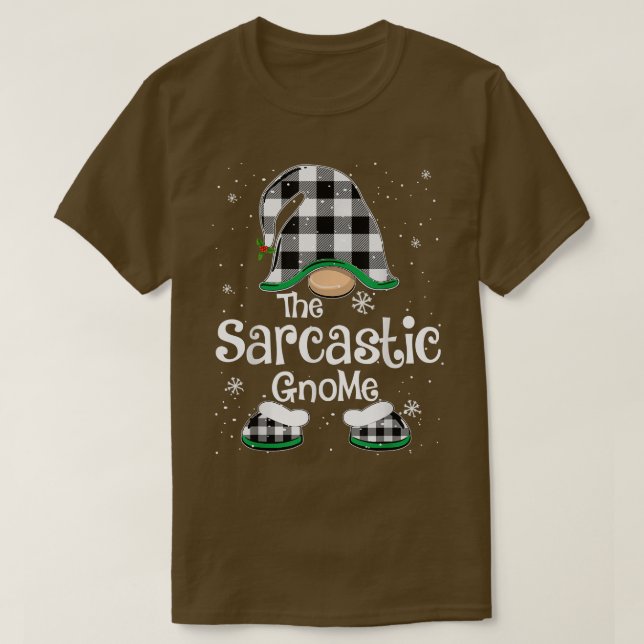 Sarcastic Gnome Buffalo Kariert Matching Family Ch T-Shirt (Design vorne)