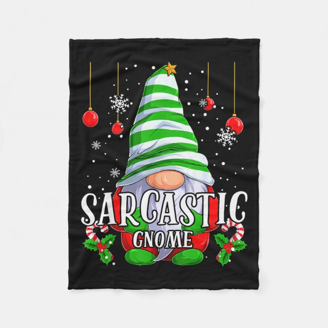Sarcastic Gnome Christmas Pajamas Matching Family  Fleecedecke (Vorderseite)