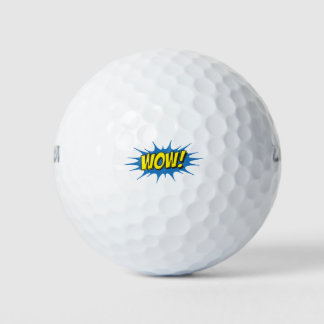 Sarcastic Graphic Funny Nerdy Geek Wow Golfball