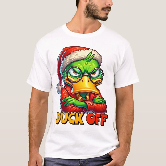 Sarcastic Grumpy Duck Christmas T-Shirt (Vorderseite)