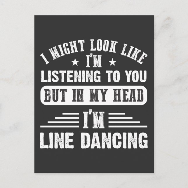 Sarcastic Line Dancing Quote für Line Dancer Postkarte (Vorderseite)