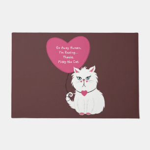 Sarcastic Moody White Cat Funny Custom weg Fußmatte
